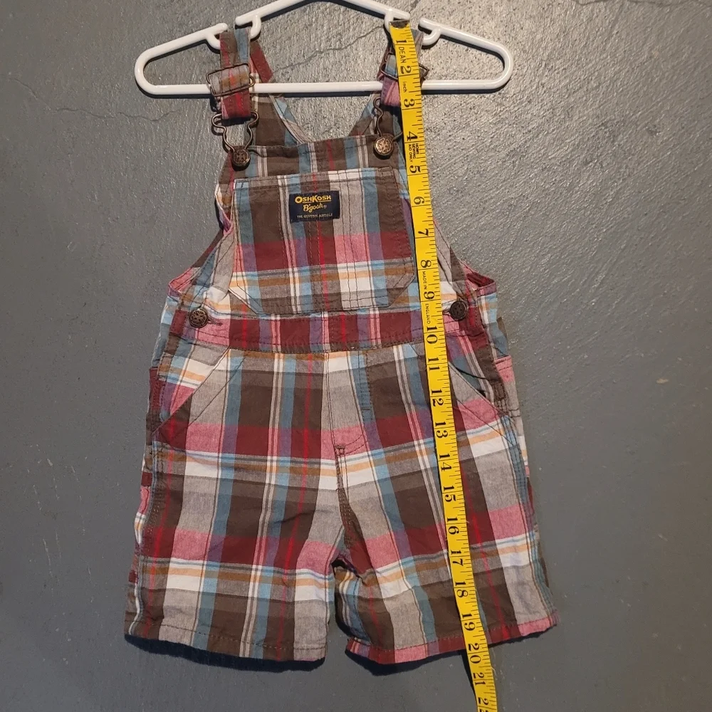 Oshkosh plaid shortalls